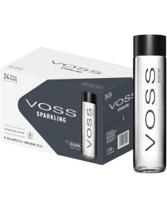 VOSS Sparkling Water, Pack of 24 x 375ml VOSS Glass Bottles, Mineral Water