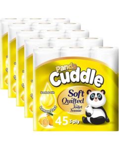Wholesale Supplier Panda Cuddle Lemon 3ply Toilet Rolls (5x9pk) 45 Rolls
