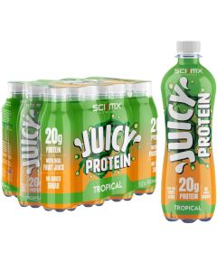 SCI-MX Juicy Tropical Protein Drink (20g Protein) -  Pack of 12 x 500ml Bottle - Real Fruit Juice, No Sugar Added