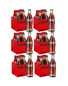 Coca-Cola ZERO Sugar Glass bottle 250ml x 24(6x4pk)  BBE: 30.04.2025