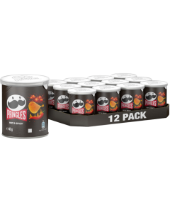 Pringles Hot & Spicy Crispy Snack - Pack of 12 x 40g