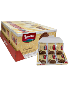 Loacker Tortina Original Milk Chocolate with Hazelnut Cream Filling Crispy Wafers – Total 72 Pieces (12 Packs of 6 x 21g), Best Before: 10.2025