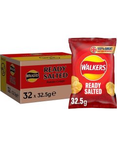 Walkers Ready Salted Crisps 32.5g x 32