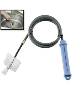 1 Metre Sink & Drain Cleaning Brush - Removes Hair, Food, Dirt & Debris - Durable, Reusable & Long Lasting