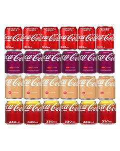 Coca Cola Mix Case: Original Taste, Cherry, Vanilla, Lemon 330ML x24