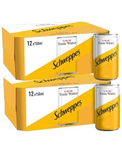 Schweppes Slimline Tonic Water (2x 12p) 150ml x 24 BBE 30/09/2023