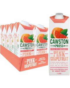 Cawston Press Pink Grapefruit Pressed Juice - Pack of 8 x 1L - Crisp, Tangy & Refreshing