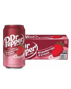 Dr Pepper Strawberries & Cream Cans 355ml - Pack of 12