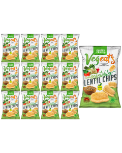 Vegeat's Lentil Chips with Vegetables 50g x 12, Gluten Free, Vegan , Oven Baked not Fried