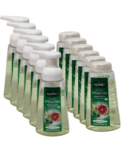 KOMILI Multi Vitamin Moisturizing Foaming Soap 6x250 ml + 6x250ml free refill bottle - Total 12 Bottles