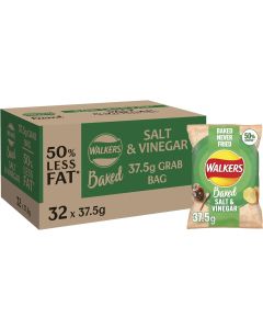 Walkers Baked Salt & Vinegar Crisps 37.5g x 32