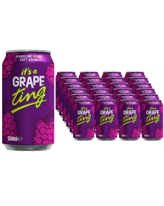 Ting Sparkling Grape Soft Drink Cans - Pack of 24 x 330ml - Fruity, Fizzy & Delicious
