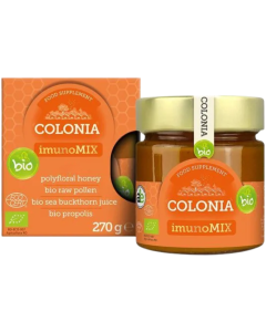Colonia Imuno Mix 270g - Polyfloral Honey, Raw Pollen, Bio Sea Buckthorn Juice & Propolis