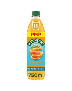 Robinsons Fruit Squash Orange No Added Sugar PMP 12 x 750ml
