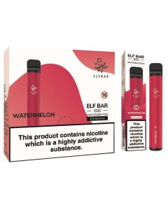 Elf Bar Watermelon 600 Puff, 20mg, Pack of 10
