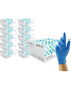 Unicare Nitrile 2000 Medium 8 Size Blue Gloves (Pack of 10 x 200Gloves) - Powder Free, Latex Free, AQL 1.5 , Non Sterile, Single use examination gloves