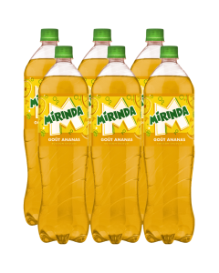 Mirinda Pineapple Flavour Drink 1.5L Bottle - Pack of 6 - Refreshing Sparkling Beverage, Best Before: 21/12/2025