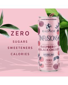 Radnor Infusions Raspberry & Black Cherry Sparkling Water 330ml x 12