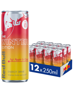 Red Bull The Winter Edition Fuji Apple & Ginger Energy Drink PMP - Pack of 12 x 250ml Cans