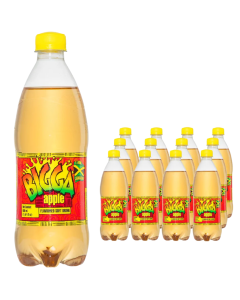 Bigga Apple Flavoured Soft Drink - Pack of 12 x 600ml