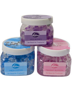 Air Bloom Gel Bead Air Freshener 227g – Pack of 3 (Wild Berries, Fragrant Blossom, Fresh Cotton)