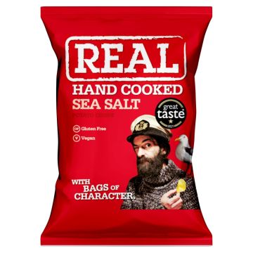 Real Hand Cooked Sea Salt Potato Crisps 35g x 24
