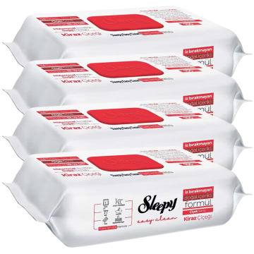 Sleepy Easy Clean Cherry Blossom Surface Cleaning Wipes & Towels - 4 x 100 (400 Sheets)