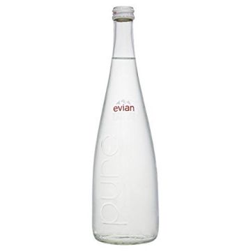 Evian Water Glass Bottle 750ml x 12 