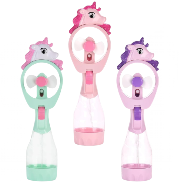 Unicorn Spray Mist Fan with Water Spray Pack of 1, Personal Fan with Battery Operated (Battery not included ), Assorted