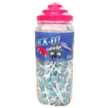 Lick-It Lollipops Blue Sour Raspberry 150pcs x 7g