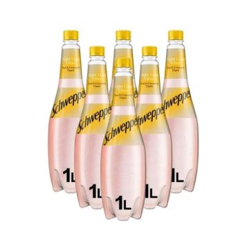 Schweppes Peach Coconut Tiare Soda 1L x 6 Best Before 31/08/2024