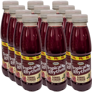 Grace Tropical Rhythms Ginger & Sorrel PMP - Pack of 12 x 330ml, Flavoured Drink