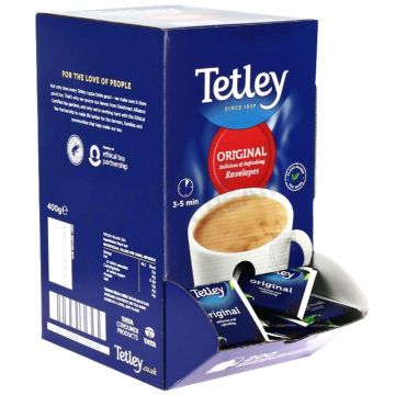 Tetley Envelopes 200 Individually Wrapped & Tagged Black Tea Bags 400g Delicious & Refreshing