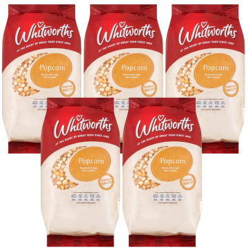 Whitworths Popcorn 500g x 5 - Pop and coat in sugar, salt or caramel Snack Crispy Crunchy
