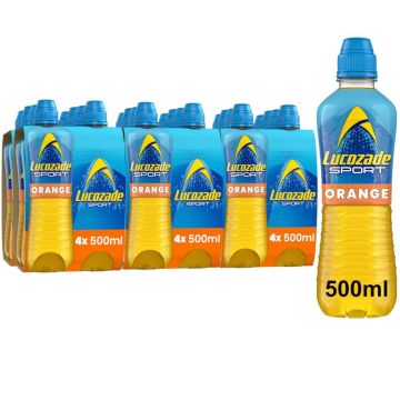 Lucozade Sport Orange Multipack Bottles 500ml - Pack of 24(6x4pk) - Isotonic Drink With Sugar & Sweeteners, Hydration Pack, Best Before: 31/03/2026