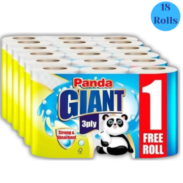Panda Giant 3Ply Kitchen towel - Pack of 18 rolls (6 x 3 Rolls ) - Super Absorbent