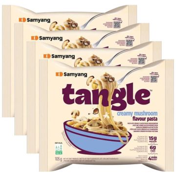 Samyang Tangle Creamy Mushroom Flavour Pasta - Pack of 4 x 15g - Creamy Taste with Mushroom Aroma