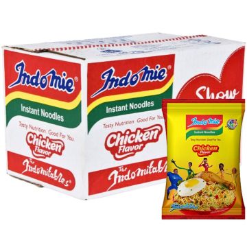 Indomie Chicken Flavor Instant Noodles - Pack of 42 (40 + 2 Free Pack) x 70g, Rich & Savoury Taste