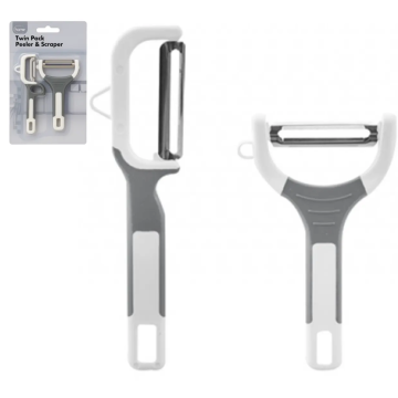 Peeler & Scraper Twin Pack Stainless Steel