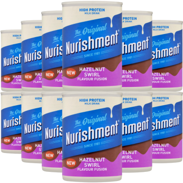 Nurishment Milk Drink Cans,Fusion Hazelnut Swirl Flavour 400g x 12