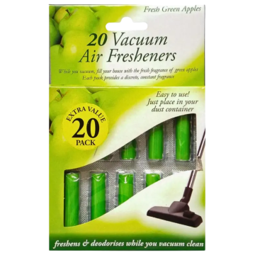 Vacuum Air Fresheners with Fresh Green Apple Scent - Pack of 20