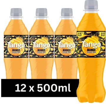 Tango Mango Sugar Free PMP Bottle 500ml - Pack of 12 - Best Before: 01/2026