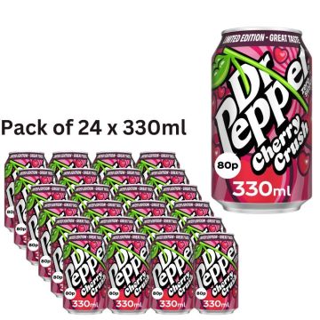 Dr Pepper Cherry Crush Zero Sugar PMP 330ml x 24 - Best Before: Sept 2025