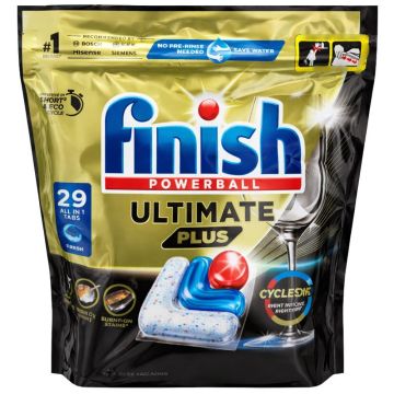 Finish Powerball Ultimate Plus, 29 Tablets All in One Fresh Dishwasher Tabs, Intensive Clean Shine