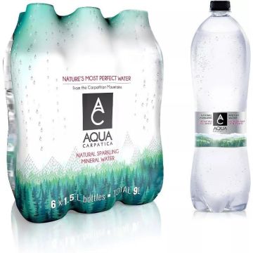 Aqua Carpatica Sparkling Natural Mineral Water 1.5L x 6 Best Before 12/06/2025