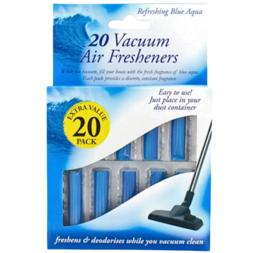 Vacuum Air Fresheners with Refreshing Blue Aqua Scent - Pack of 20