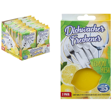 Dishwasher Freshener Lemon Fresh – 2 Pack | Lasts Up to 5 Weeks Each | Easy Hang Design