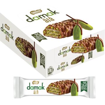 Nestle Damak Ala Pistachio Milk Chocolate Coated Wafer 30g x 12 - Crunchy & Creamy Snack, Best Before: 21/10/2025