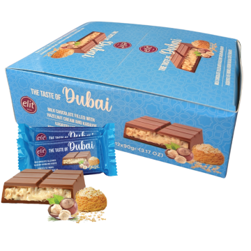 Elit Dubai Chocolate Crispy with Hazelnut & Kadayif 90g x 12