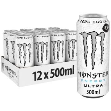  Monster White Ultra Zero Sugar PMP - 500ml x 12 - Light & Refreshing
